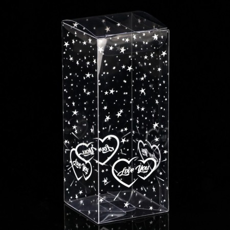 Folding box from PVC Love You, 5 x 5 x 12 cm