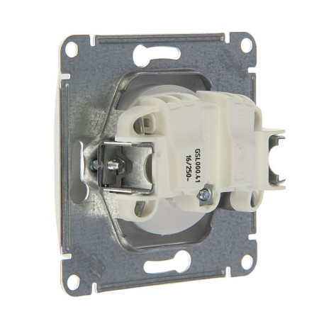 Glossa socket Sche GSL000341, 16 A, single, hidden, without salary, aluminum color-1