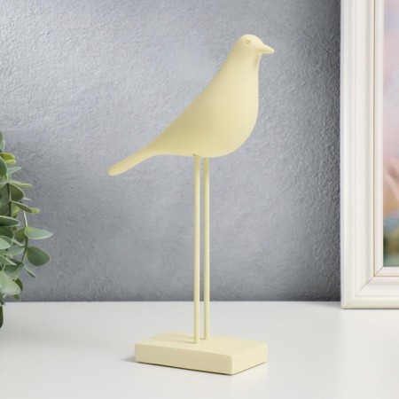 Souvenir Polystone "Bird - Long legs" White 23x17 cm-3