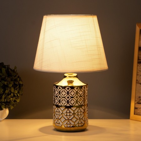HELP LAM "Maria" 1x40W E14 white/gold 22x22x36cm-1
