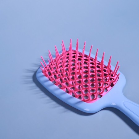 The comb is massage, wide, ventilated, 8.5 × 20.5 cm, PVC box, blue/pink color-5