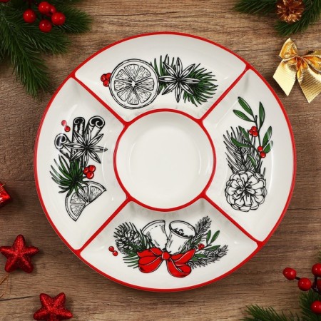 New Year! Ceramic Ceramic Menijnitsa, 25.5x3 cm, white color-3