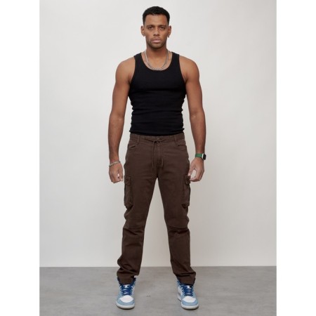 Cargo jeans men, size 48, brown color