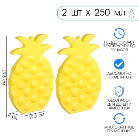 Cold battery "Master K. Pineapp", 250 ml, 19.5 x 12.5 cm, yellow, set 2 pcs