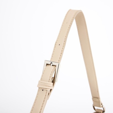 Baget bag with zipper, beige color-3