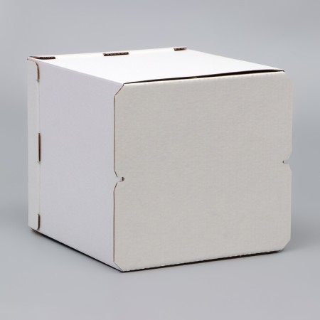 Box for the cake, with a window, without handles, white, 24 x 24 x 22 cm-3