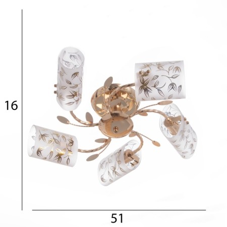 Darsy chandelier 5x40W E27 Gold Model: 2829735-4