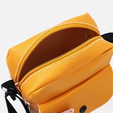 Baby bag on a long belt, outer pocket, yellow color-2