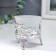 Glass candlestick, 1 candle "Flowers" silver 6.5x6x6 cm