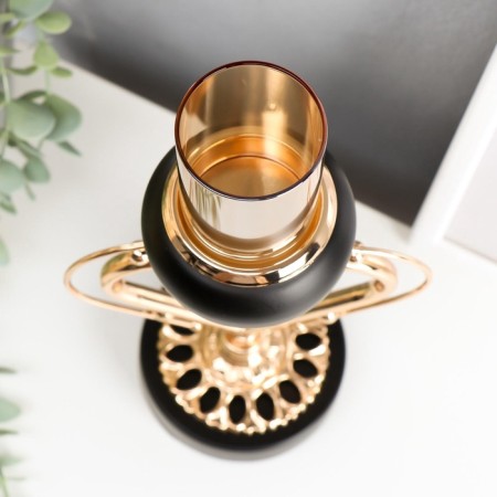 Summary Metal for 1 candle "Heart" black with gold 23x14.5x9.8 cm-3