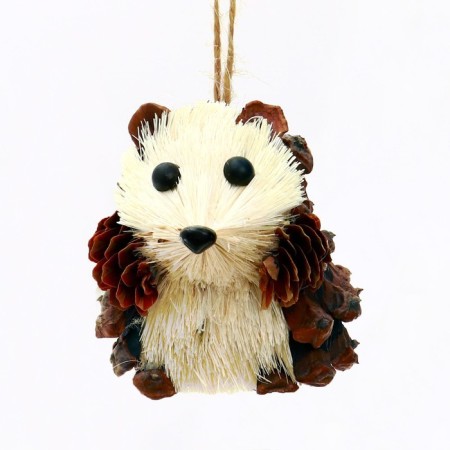 Decorative suspension "Hedgehog from natural materials" 6 × 7 × 9 cm-5