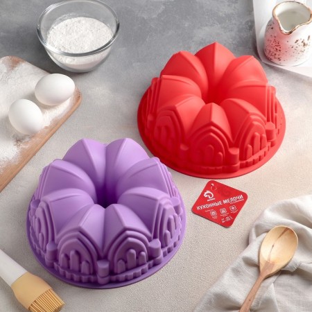 The form for baking the share "German cupcake. Castle ", silicone, 22 × 8 cm, color mix-4