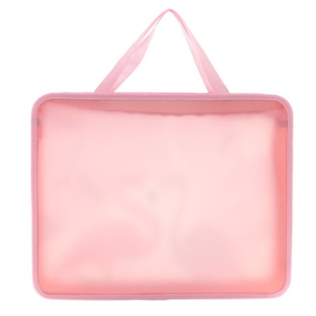 Folder with A4 handles, 330 x 260 x 75 mm, plastic, pens, Calligrata "Flamingo"-2