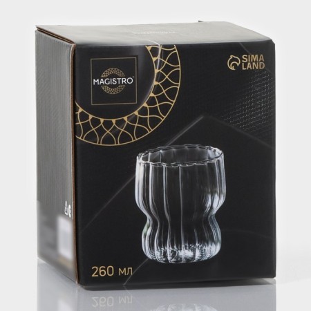 Glass glass Magistro "strip", 260 ml, 7.6 × 9 cm-3