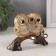 Souvenir Polystone "Loggers on a snag with mirror leaves" 12.5x5x9.5 cm
