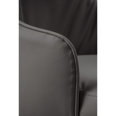 Stool on a metal frame Neli Metal/Eco -leather, Black/Gray 48x61x90 cm-6