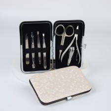 Manicure set, 7 items, in case, milk color