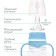A bottle for feeding, a classic throat, fitted, with handles, 150 ml., From 0 months., Blue color
