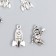 Decor for creativity Metal "Rocket and Cosmonaut" Silver Set 5+5 pcs 2.2x1.3 cm 2.1x1.6 cm 7888007