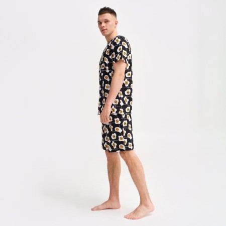 Pajama men's kaftan "eggs" R.50, black-1