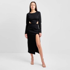 Women's dress with cuts at the waist Mist, p. 44, black
