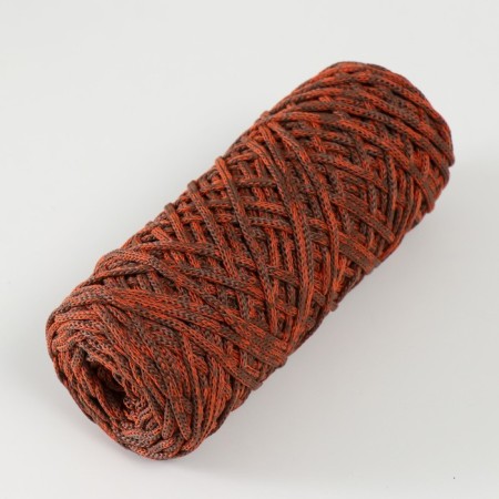 Knitting cord 35% cotton, 65% polypropylene 3 mm 85m/160 ± 10 g (mountain ash/chocolate)-1