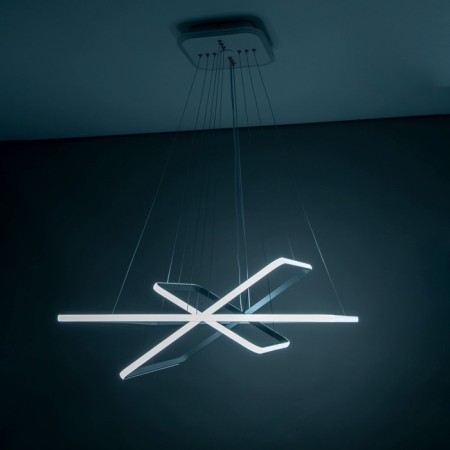 Suspended chandelier Citilux "Neon Smart" CL731AK110E 80x80x120 cm, 3x46.67W, LED, white color-2