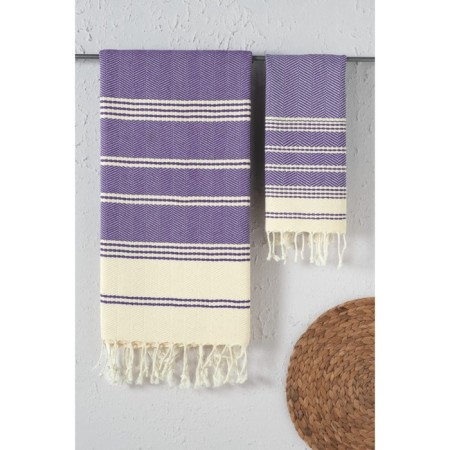Set of Arya Home Zigzag, 480 gr, size 38x68 cm, 2 pcs, the color is light-purple-1