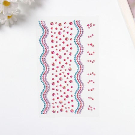 Sticker of rhinestone plastic "River" Golden 22.5x11.5 cm-1
