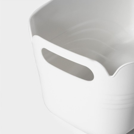 Storage container with handle LADOM "Laconism", 39.5 × 22.5 × 17 cm, white color-1