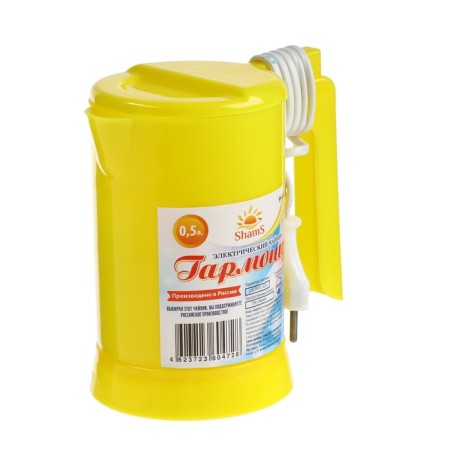 Electric kettle SHAMS SH-002 Harmony, 0.5 L, plastic, 800 W, yellow