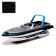 The radio -controlled mini boat boat works on the battery, the color is blue