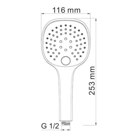 Shower watering can Wasserkraft A050, 3 modes, ABS plastic, bronze-4