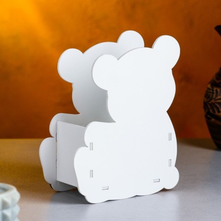 Kashpo wooden "Mishutka" Small, 13.5x7x16.5 cm, oak, white-1