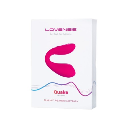Vibrator for pairs Lovense Quake Dolce, silicone, pink color, 20 cm-11