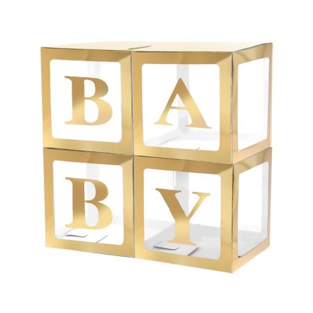 A set of boxes for Baby balloons, gold, 30x30x30 cm, 4 pcs.-1