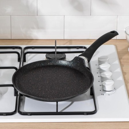 Pancake pan Granit Ultra, D = 24 cm, plastic handle, anti -stick coating, black color-5