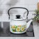 Cylindrical kettle, 2 l, induction, neckline, white color