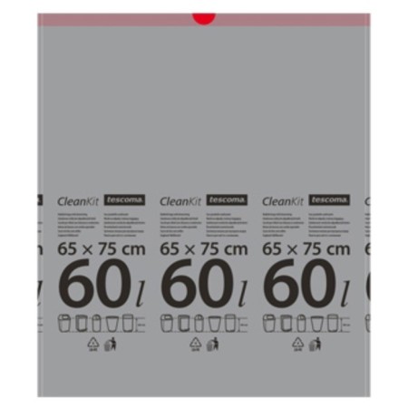Garbage bags with ties Clean Kit, 60 l, 15 pcs