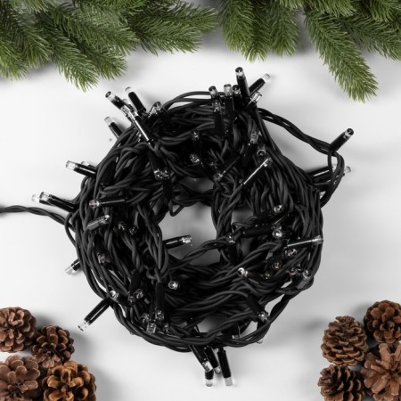 Garland “thread” 10 m, IP65, UMS, dark rubber thread, 100 LED, glow of multi, 220 V-1