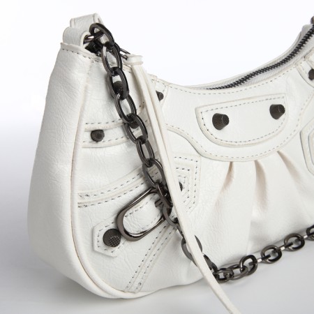Bag Women's Cross-Bodi, with a zipper, white color-4