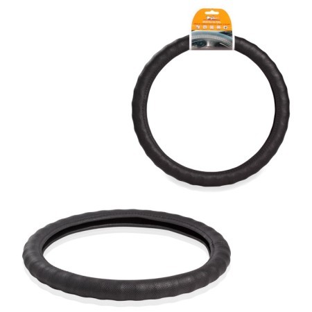 Braids on steering wheel of perforated skin AIRLINE, 37-39 cm, black color-1