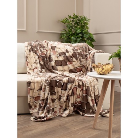 Texrepublic blanket, size 180x200 cm, brown color