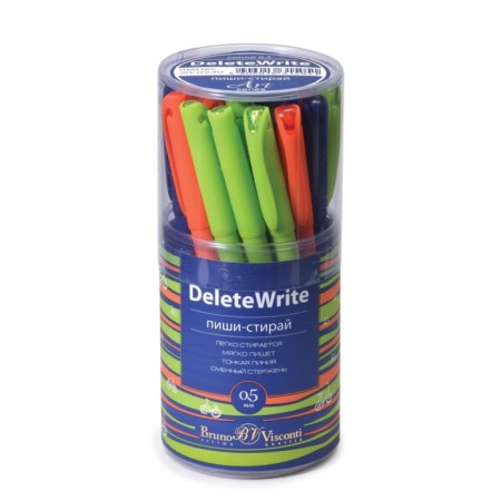 Gel handle with erased ink BrunovisConti Deletewrite "Bicycles", node 0.5 mm, blue ink, matte corps Soft Touch, mix-2