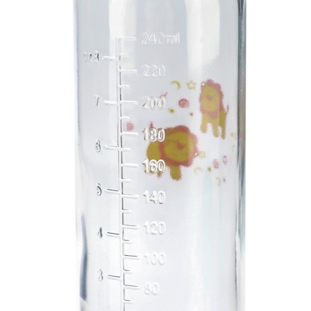 A bottle for feeding, classic throat, glass, medium stream, 240 ml., Mix color-5