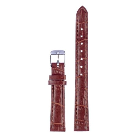 Watch strap, 14 mm, 19 cm, brown reptile-1