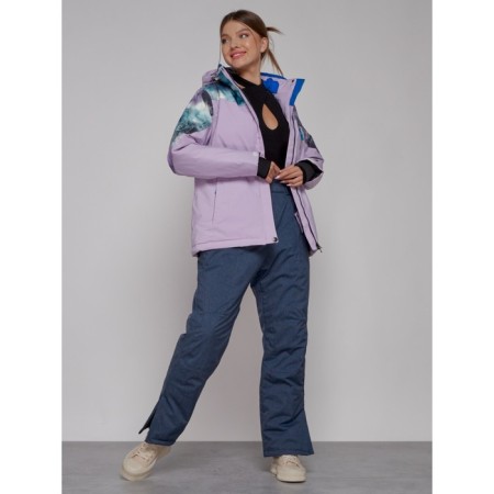 Ski jacket female winter, size 54, purple color-6