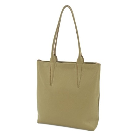 Bag women, genuine leather, olive 31x8x33 cm