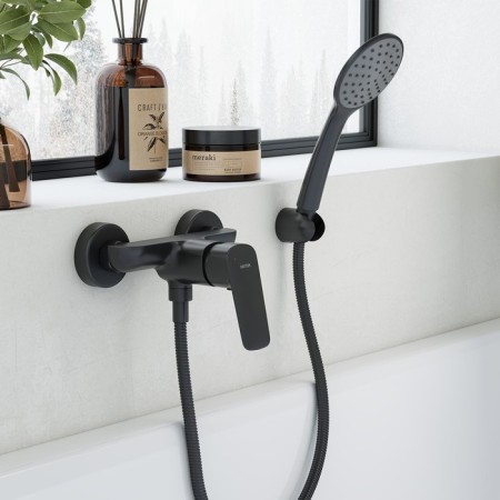 Santek shower mixer "Taos", with accessories, black matte-1