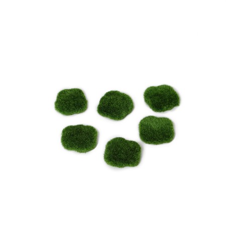 Moss artificial "stones" set 6 pcs, large, shaggy,-10